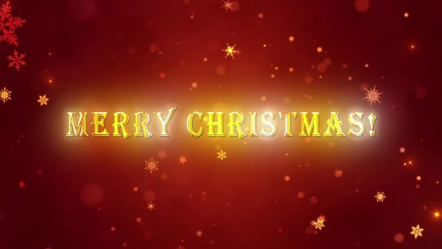 Congratulatory Christmas video card. Decorative gold title. Artistic intro (introductory template). Quick Time, h264, 16-bit color, highest quality. 3D animation. Smooth gradation of color.