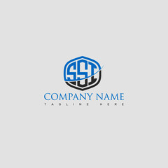 SSI/SST Letter Logo Design Cross Monogram Icon.	