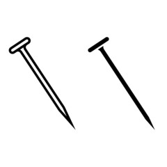 Nail icon vector set. Hammer illustration sign collection. repairs symbol.