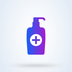 sanitizer liquid soap sign icon or logo. Virus protection concept. antibacterial soap illustration.