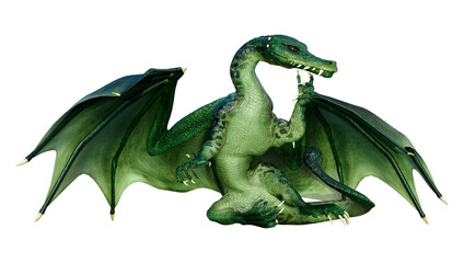 Fototapeta premium 3D Rendering Fairy Tale Dragon on White
