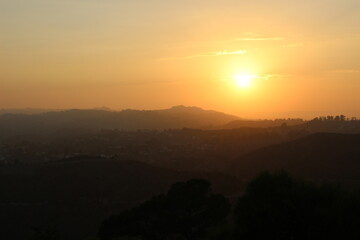 Sunset over the hollywood hills