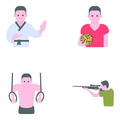 
Pack of Martial Arts Flat Icons 
