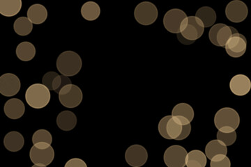 Bokeh christmas lights overlay on black background for graphic editors. Lights bokeh frame.