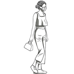 Beautiful young woman wearing surgical a mask on her chin,which is invalid and unable to prevent the spread of Coronaviruses epidemic,air pollution.Creative with illustration in flat design.