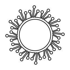 Openwork round frames with black outline, vector isolated illustration, design, decoration, wedding and greeting cards, logos, paper scrapbooking