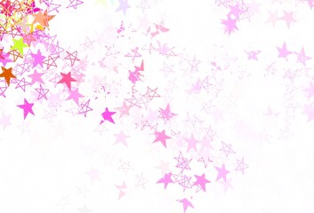 Obraz na płótnie Canvas Light Pink, Green vector texture with beautiful stars.