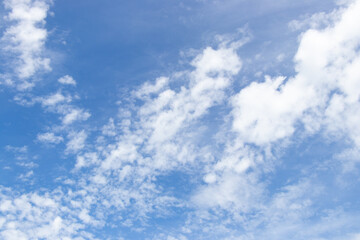 Clear blue color sky with white cloud background