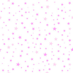 Pink and purple stars background, seamless pattern, vector design, starry background 