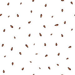 Watermelon. Seamless pattern with watermelon seeds on a white background for fashion prints, fabrics, wallpapers, wrapping paper. 