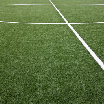 Soccer field with markings.