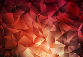 Obraz premium Dark Red vector gradient triangles pattern.