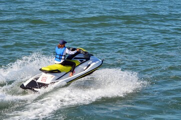 Fototapeta na wymiar jet ski on the water