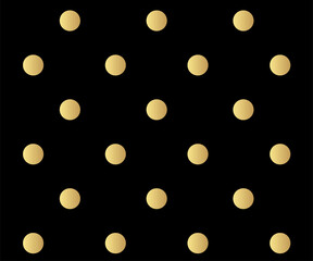 Gold polka dots pattern, colorful background - vector abstract background