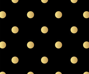 Gold polka dots pattern, colorful background - vector abstract background