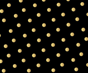 Gold polka dots pattern, colorful background - vector abstract background