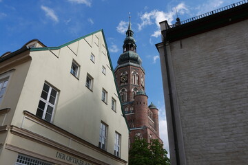 Turm Dom in der Hansestadt Greifswald in Mecklenburg-Vorpommern