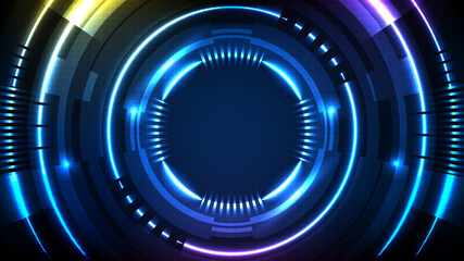 abstract background of blue futuristic technology hud display interface