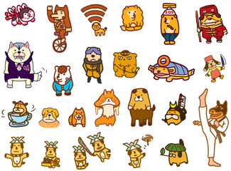 犬張り子などの犬のキャラクター