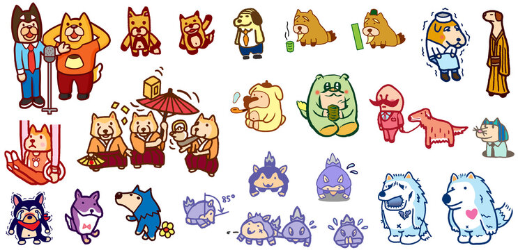 柴犬などの犬のキャラクター