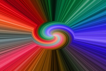 Tangled color strips in the middle. Colorful and looping illustration