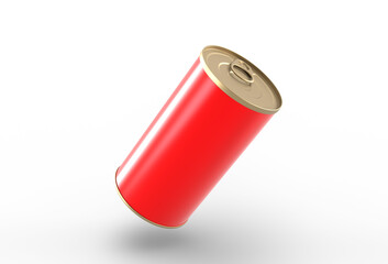 Fish can mockup 3d render for product design.