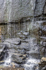 Running water on a rock face