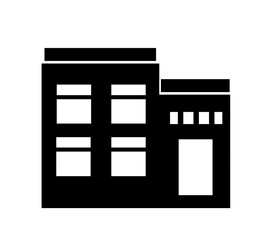 Icon of real estate commercial, residential and industrial black