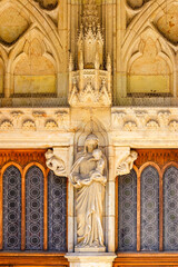 Madonna with a child as statue at a cathedral