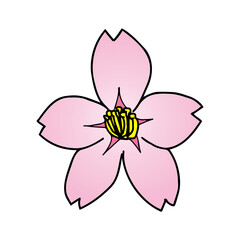 シンプルな桜の花のイラスト（ソメイヨシノ風）