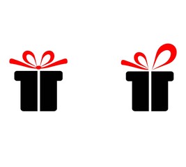 Gift box with ribbon icon set, Gift card icon vector. Trendy flat design style on white background. vector sign, linear style pictogram isolated on white. Symbol, logo illustration.