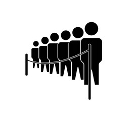 Queue Icon. Line Up or Standing People Illustration As A Simple Vector Sign and Trendy Symbol for Design, Websites, Presentation or Mobile Application.