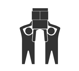 Man Moving Box Pictogram Icon Illustration design
