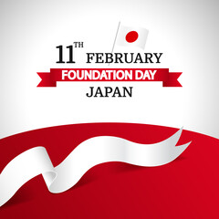 Vector Illustration of Foundation Day Japan. 
