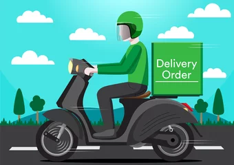 Foto op Plexiglas illustration of a delivery man © ws tyan
