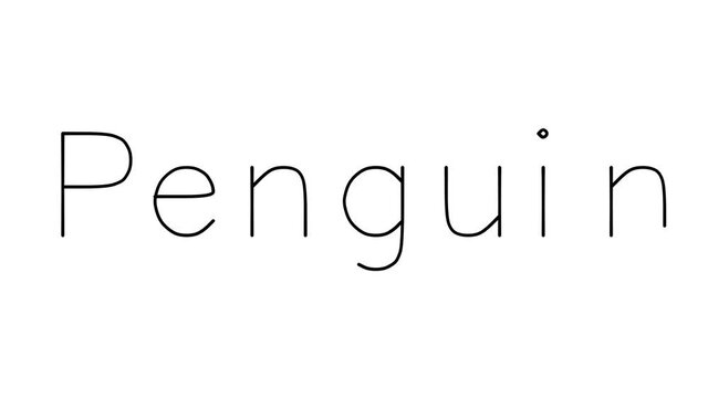 Penguin Handwritten Text Animation in Various Sans-Serif Fonts and Weights