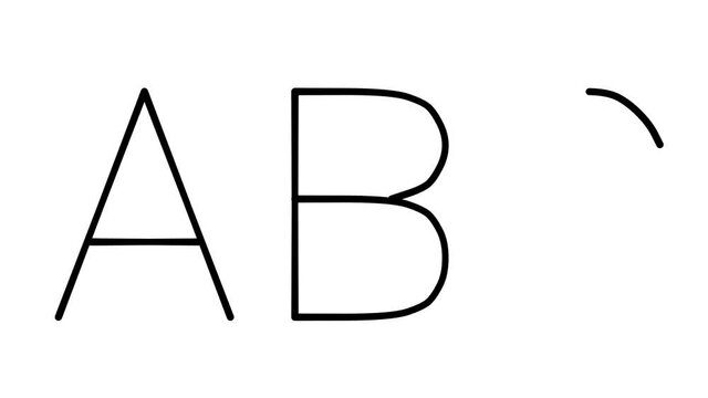 ABC Handwritten Text Animation in Various Sans-Serif Fonts and Weights