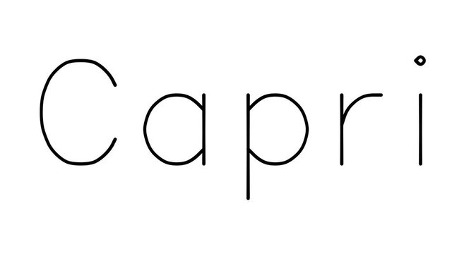 Capri Handwritten Text Animation in Various Sans-Serif Fonts and Weights