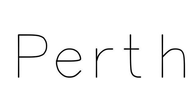 Perth Handwritten Text Animation in Various Sans-Serif Fonts and Weights