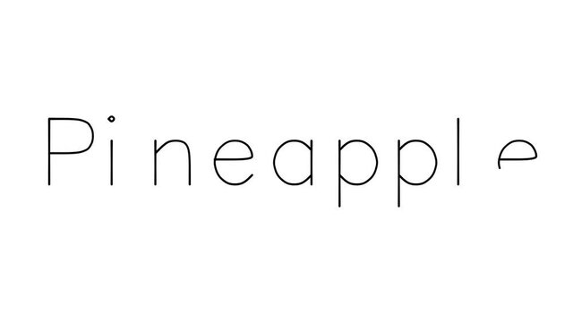Pineapple Handwritten Text Animation in Various Sans-Serif Fonts and Weights