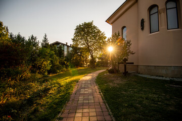 Beautiful park in Sochi in autumn