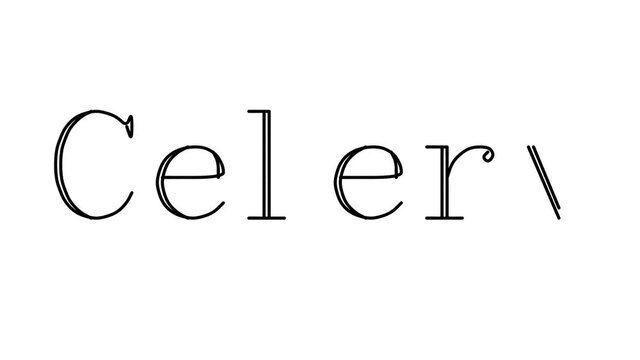 Celery Animated Handwriting Text in Serif Fonts and Weights