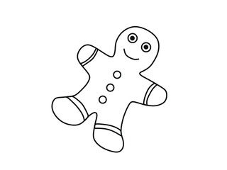 Christmas cookies drawn with lines. Vector illustration.