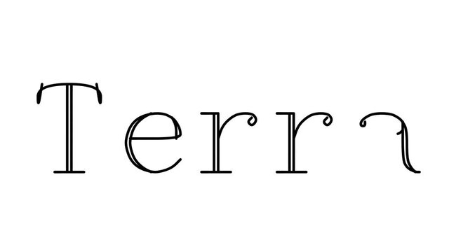 Terra Animated Handwriting Text in Serif Fonts and Weights