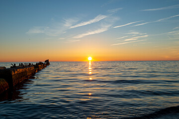 Beautiful sunset on the black sea, Sochi