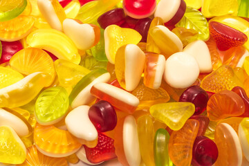 Assorted tasty gummy candies.