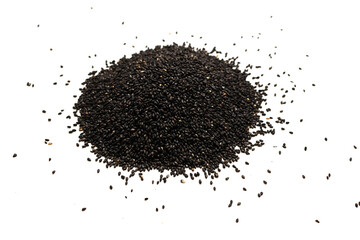 Seeds of a black sesame.