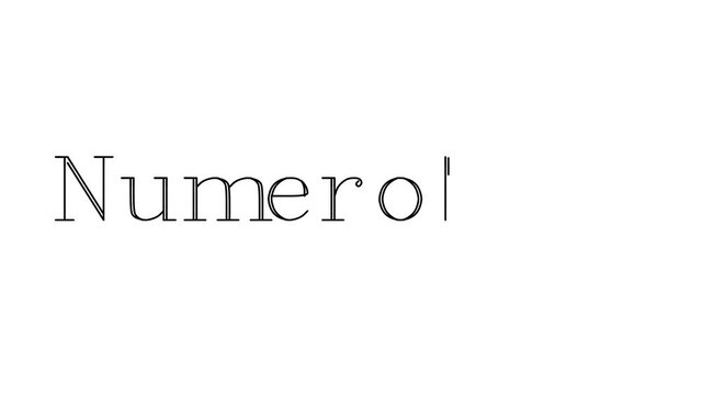 Numerology Animated Handwriting Text in Serif Fonts and Weights