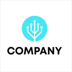 leaf with circuit board logo