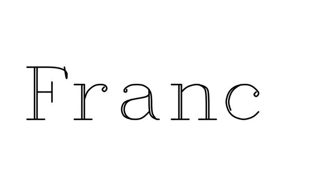 France Animated Handwriting Text in Serif Fonts and Weights
